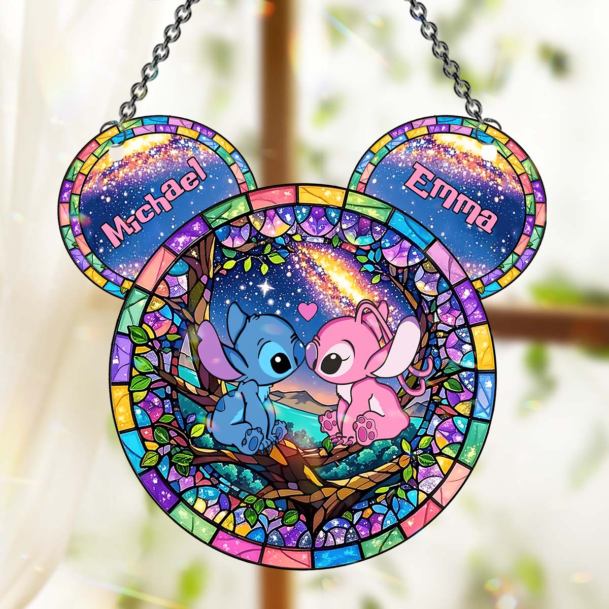 Personalized Ohana Suncatcher Ornament Custom Gift for Couples