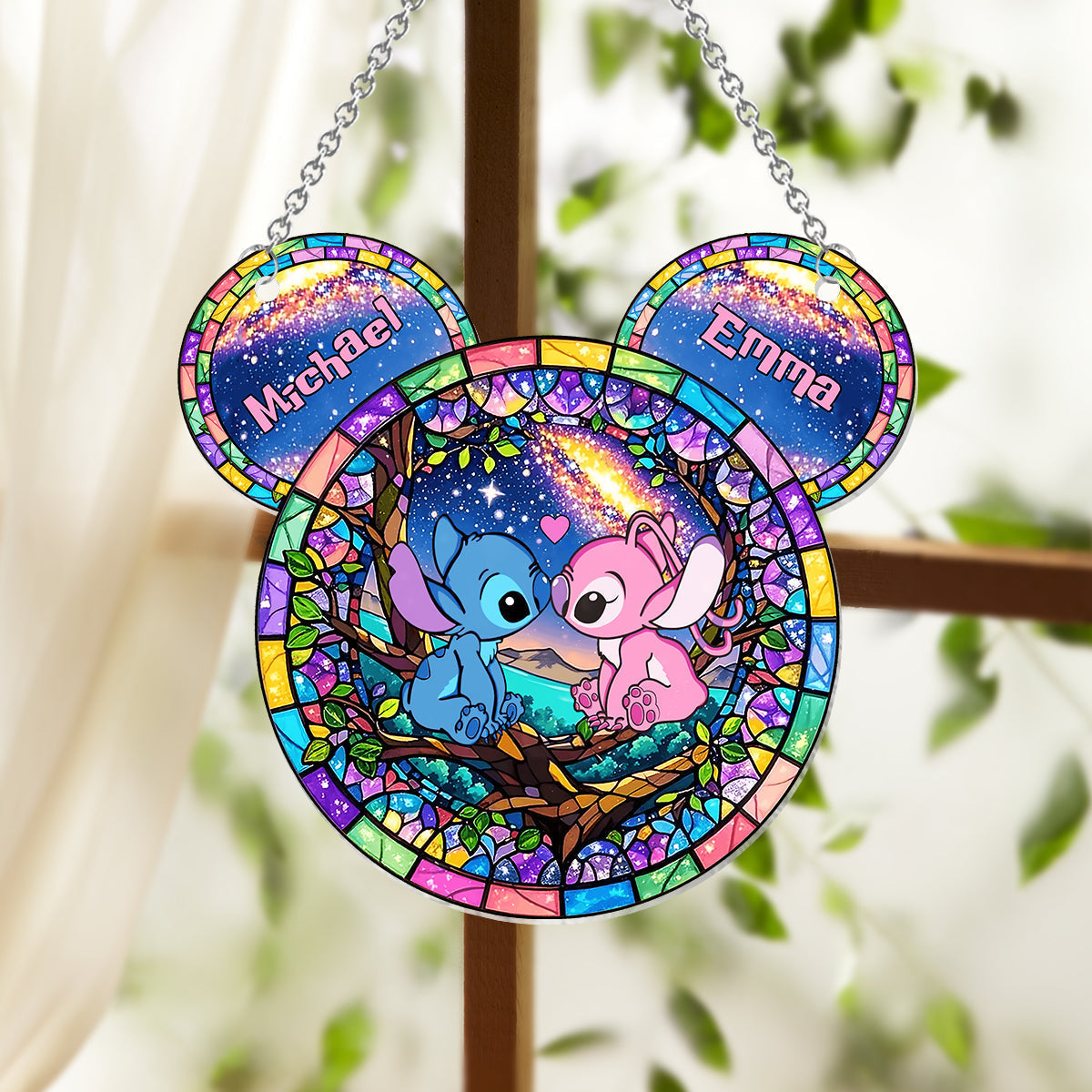 Personalized Ohana Suncatcher Ornament Custom Gift for Couples