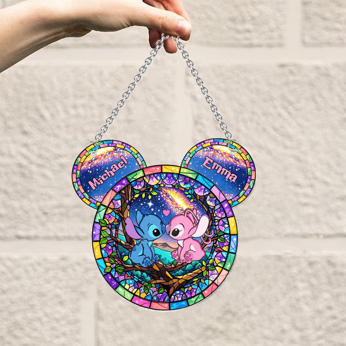 Personalized Ohana Suncatcher Ornament Custom Gift for Couples