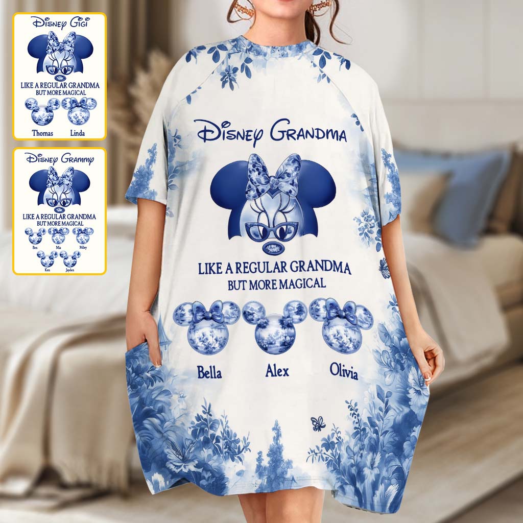 Personalized Grandma Sleep T-shirt Dress Custom Name Gift