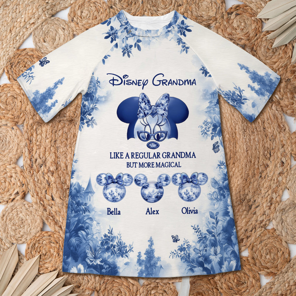 Personalized Grandma Sleep T-shirt Dress Custom Name Gift