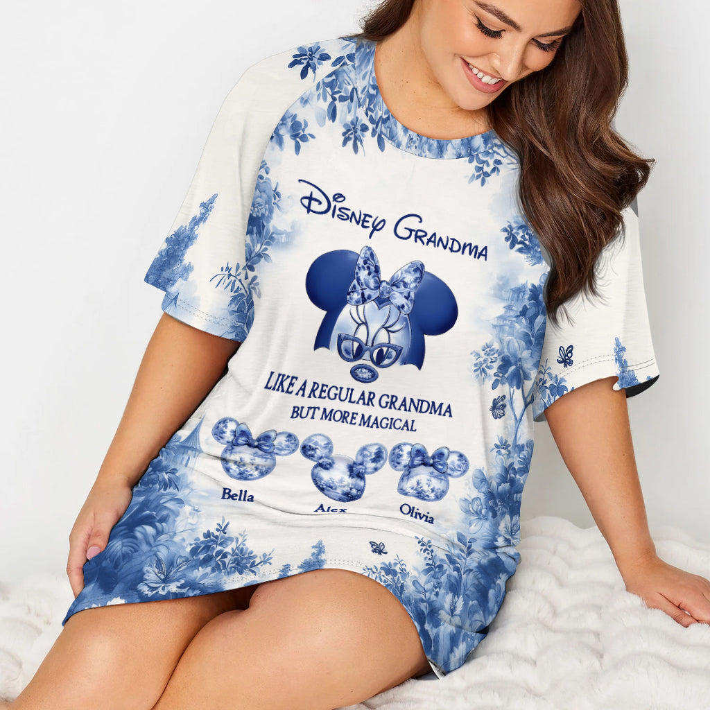 Personalized Grandma Sleep T-shirt Dress Custom Name Gift