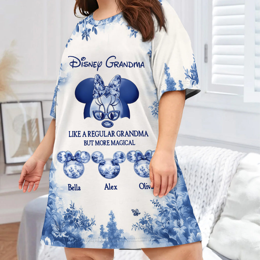 Personalized Grandma Sleep T-shirt Dress Custom Name Gift