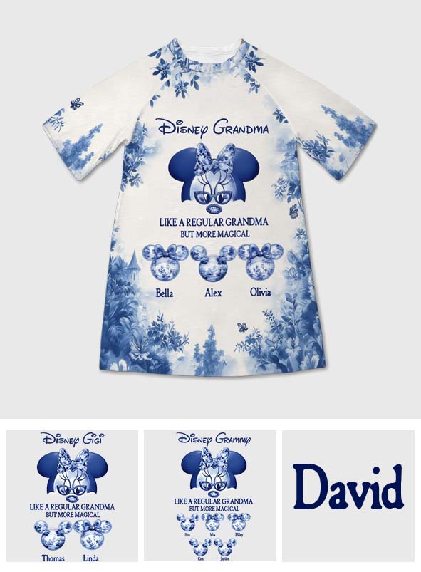 Personalized Grandma Sleep T-shirt Dress Custom Name Gift