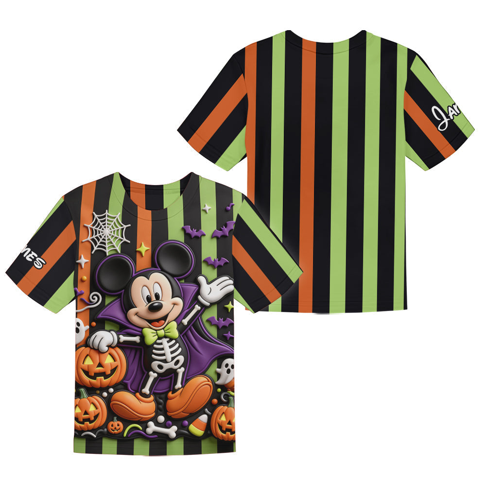 Personalized Halloween Mickey Mouse T-Shirt & Shorts Set for Kids