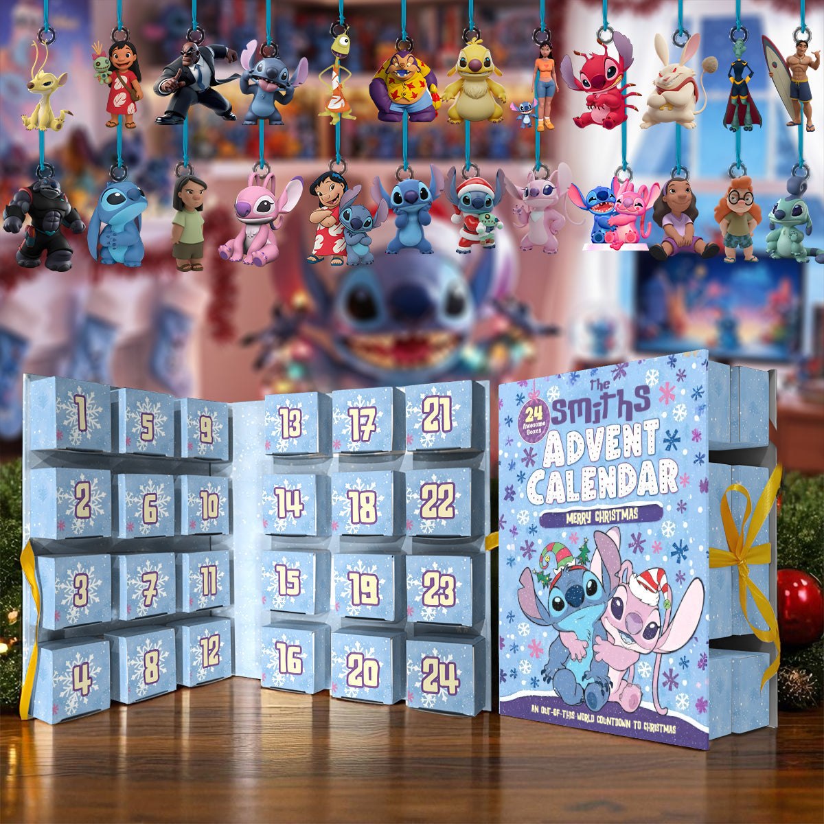 Personalized Advent Calendar with 24 Acrylic Ornaments for Kids