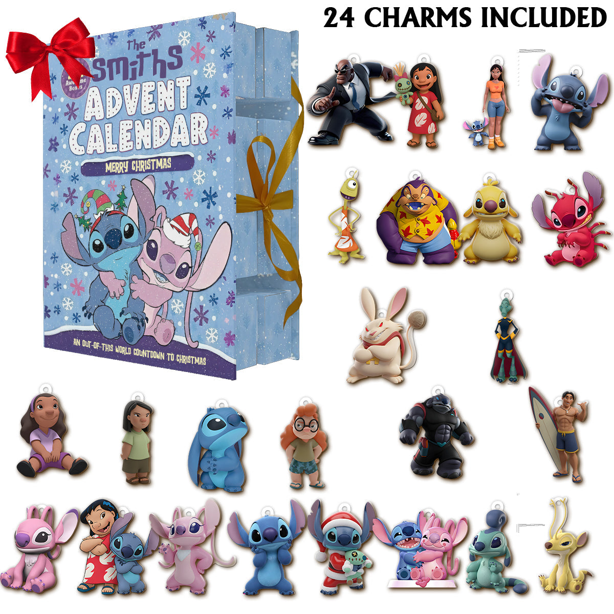 Personalized Advent Calendar with 24 Acrylic Ornaments for Kids