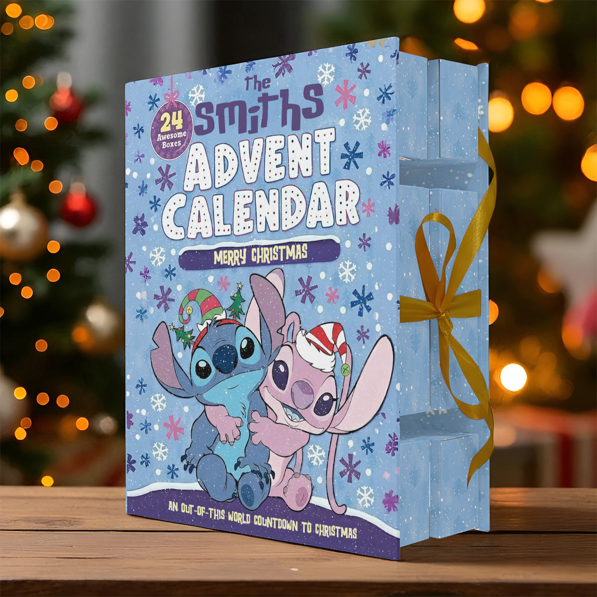 Personalized Advent Calendar with 24 Acrylic Ornaments for Kids