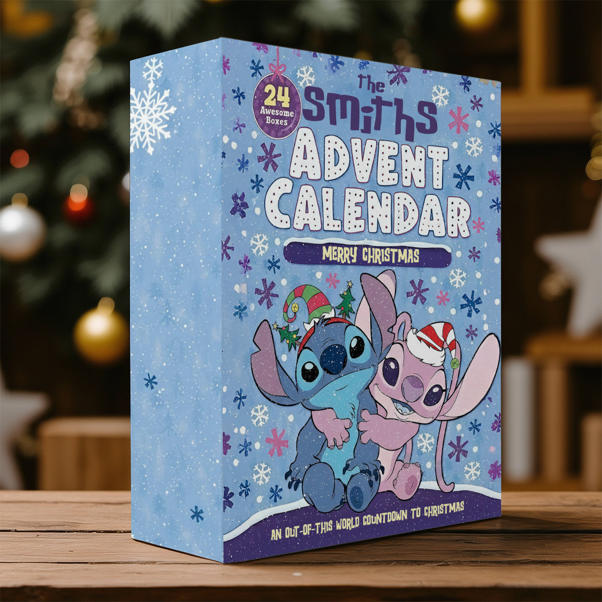 Personalized Advent Calendar with 24 Acrylic Ornaments for Kids