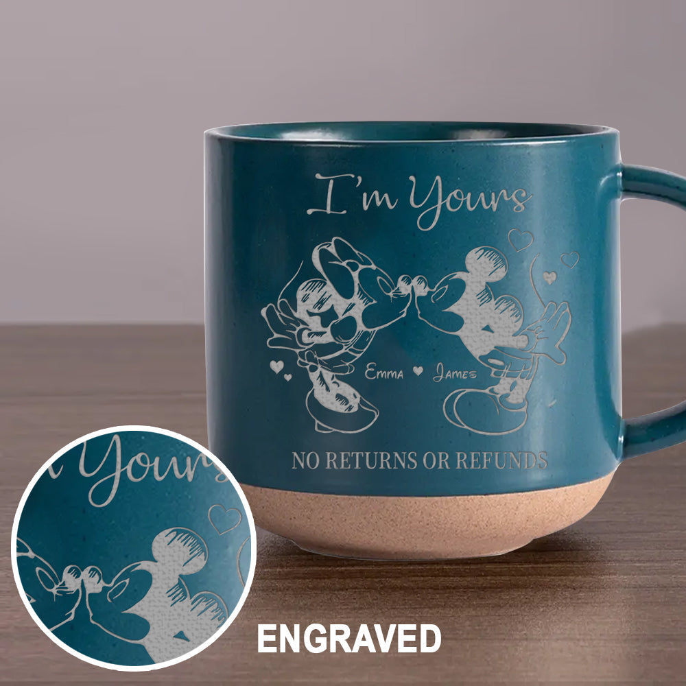 Personalized Engraved Pottery Mug Custom Name Gift for Couples