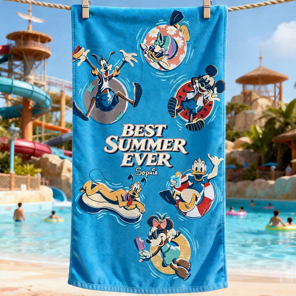 Personalized Quick-Dry Beach Towel Custom Name for Kids