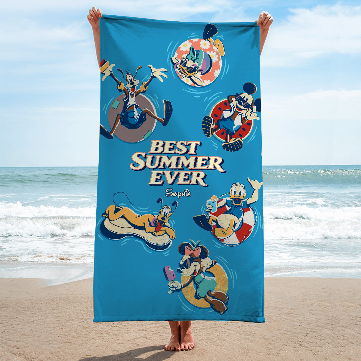 Personalized Quick-Dry Beach Towel Custom Name for Kids