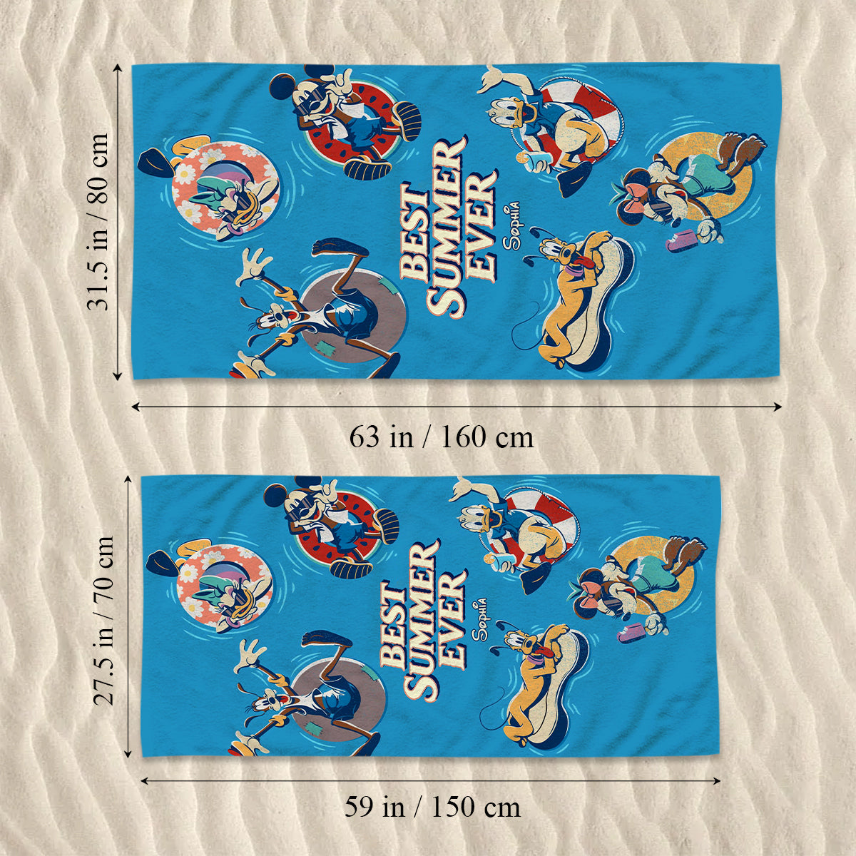 Personalized Quick-Dry Beach Towel Custom Name for Kids