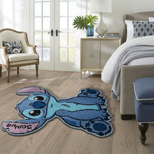 Load image into Gallery viewer, Personalized Blue Alien Tufted Rug Custom Family Gift for Kids
