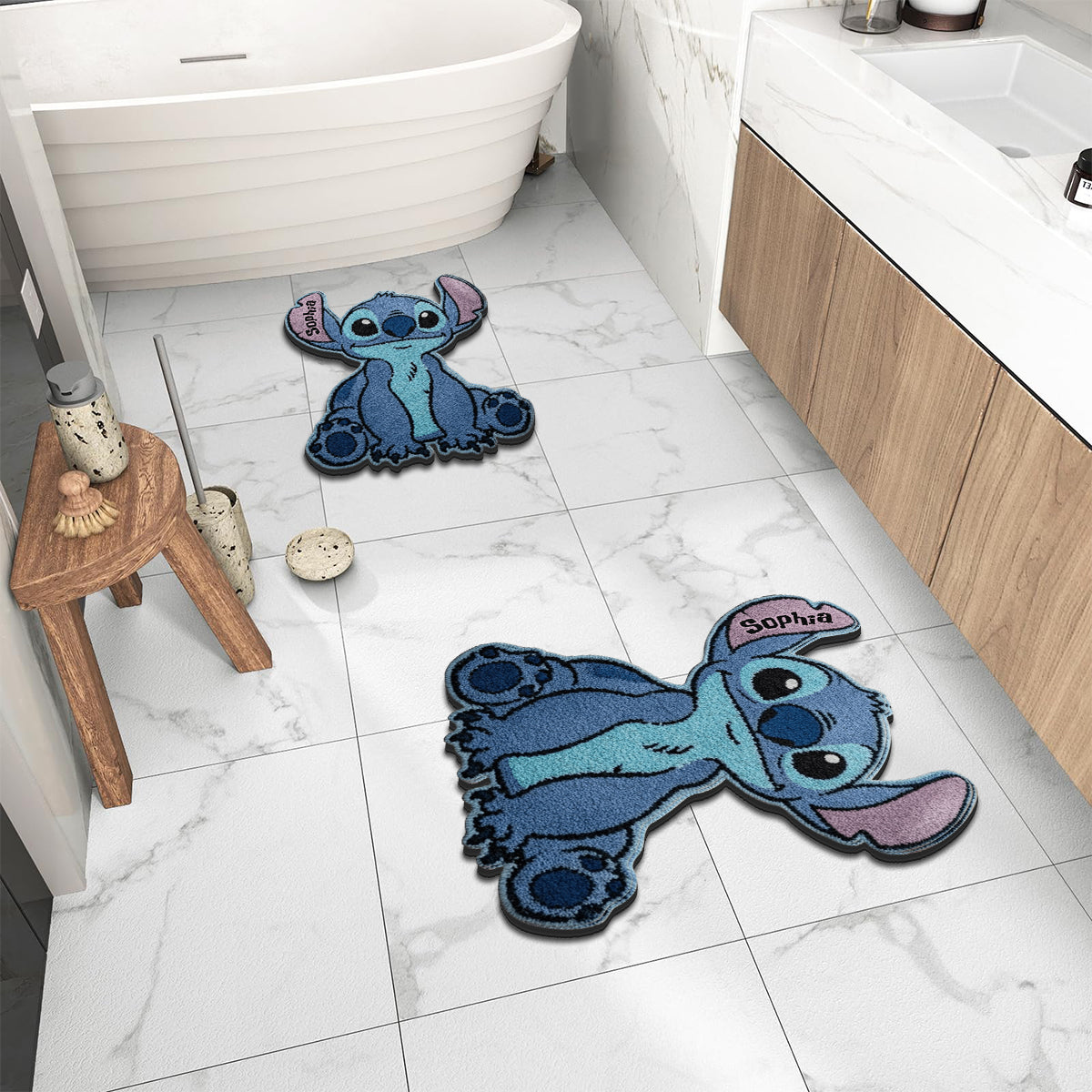 Personalized Blue Alien Tufted Rug Custom Family Gift for Kids