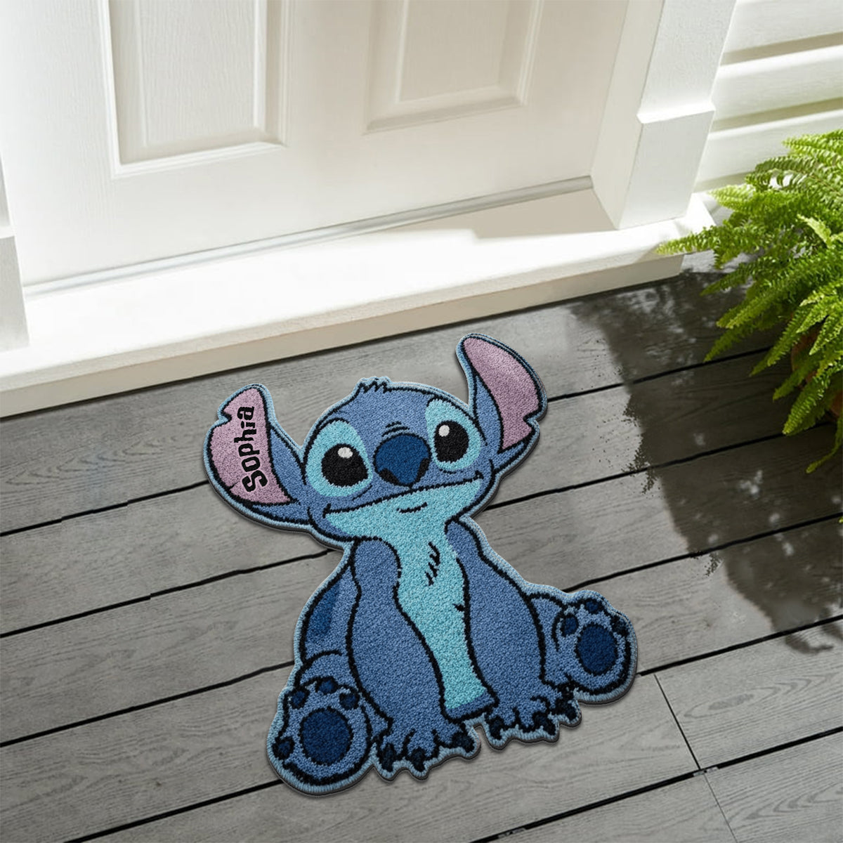 Personalized Blue Alien Tufted Rug Custom Family Gift for Kids