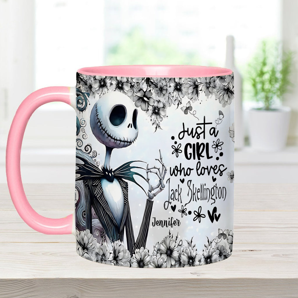 Personalized Nightmare Accent Mug Just a Girl Who Loves Jack Skellington Gift