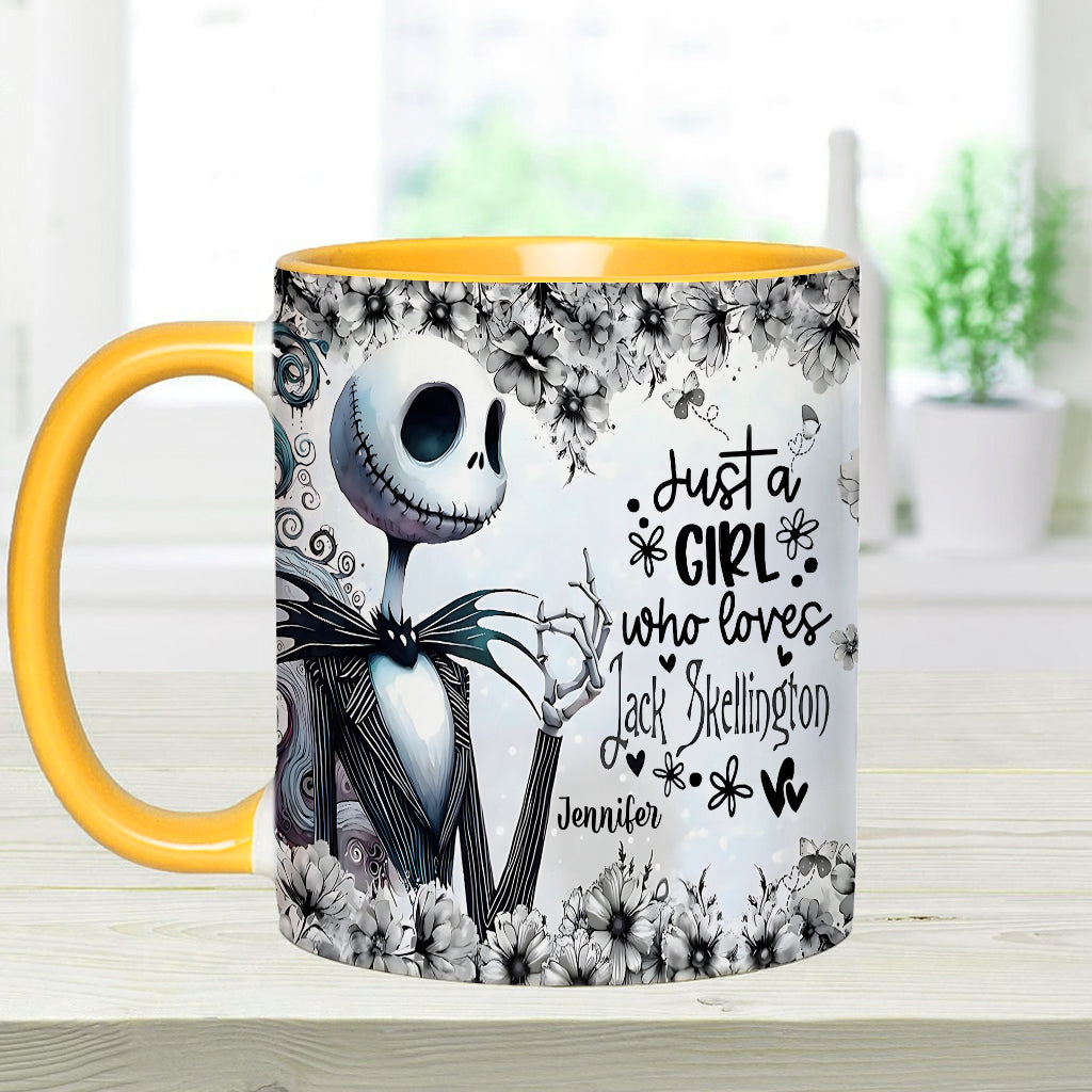 Personalized Nightmare Accent Mug Just a Girl Who Loves Jack Skellington Gift