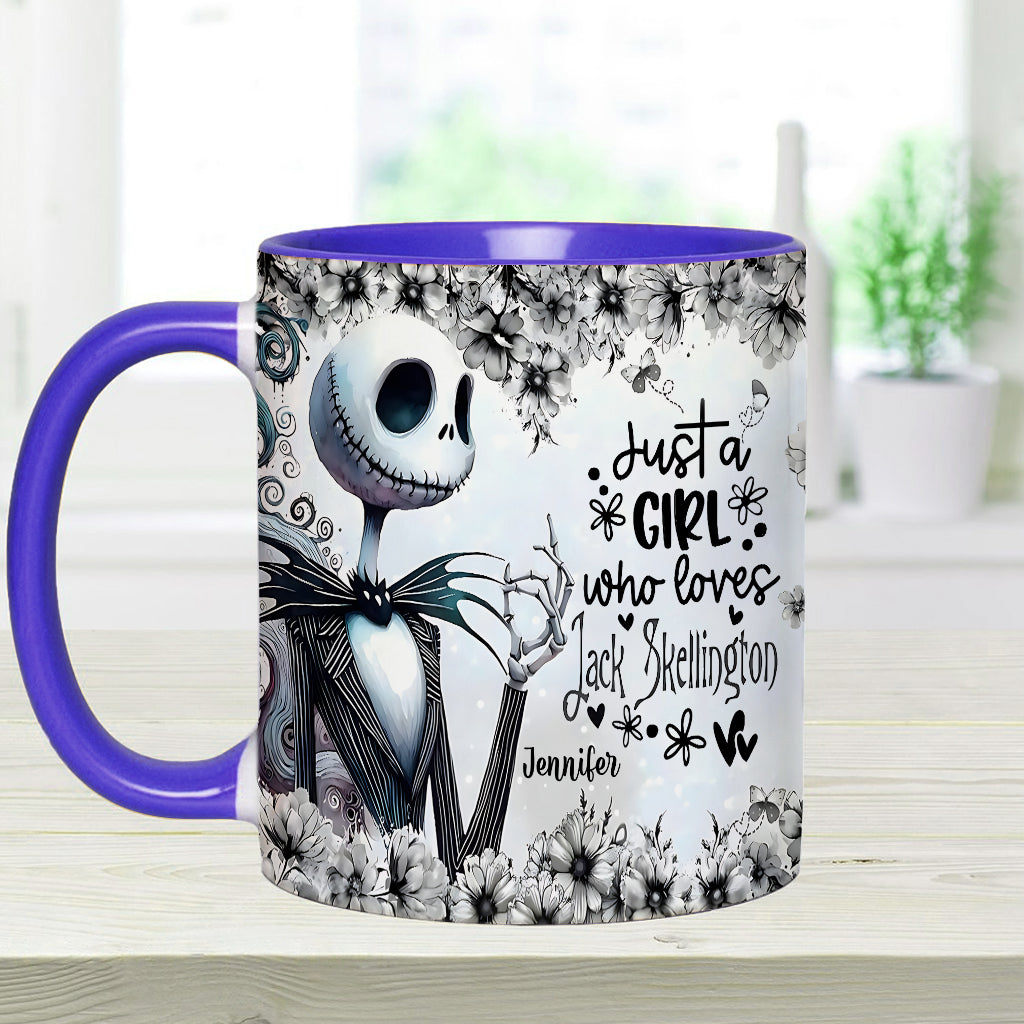 Personalized Nightmare Accent Mug Just a Girl Who Loves Jack Skellington Gift