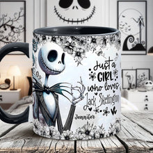 Load image into Gallery viewer, Personalized Nightmare Accent Mug Just a Girl Who Loves Jack Skellington Gift

