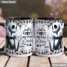 Load image into Gallery viewer, Personalized Nightmare Accent Mug Just a Girl Who Loves Jack Skellington Gift
