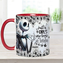 Load image into Gallery viewer, Personalized Nightmare Accent Mug Just a Girl Who Loves Jack Skellington Gift
