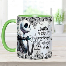 Load image into Gallery viewer, Personalized Nightmare Accent Mug Just a Girl Who Loves Jack Skellington Gift

