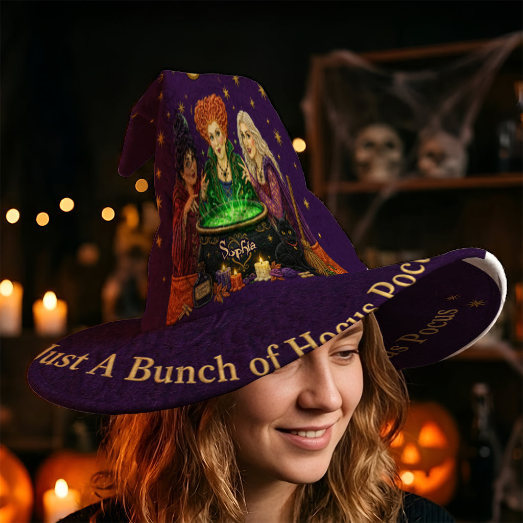 Personalized Witch Hat Quilt with Custom Name - Halloween Gift for Her
