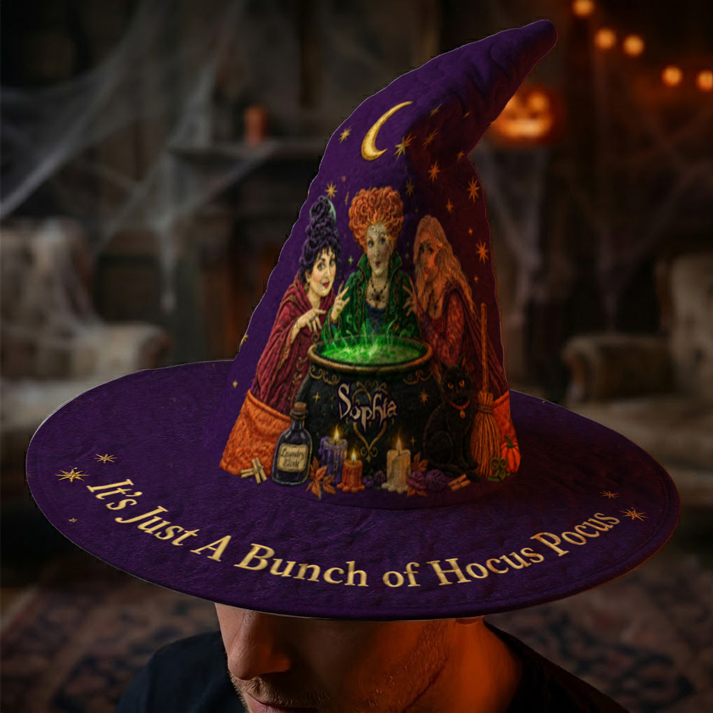 Personalized Witch Hat Quilt with Custom Name - Halloween Gift for Her