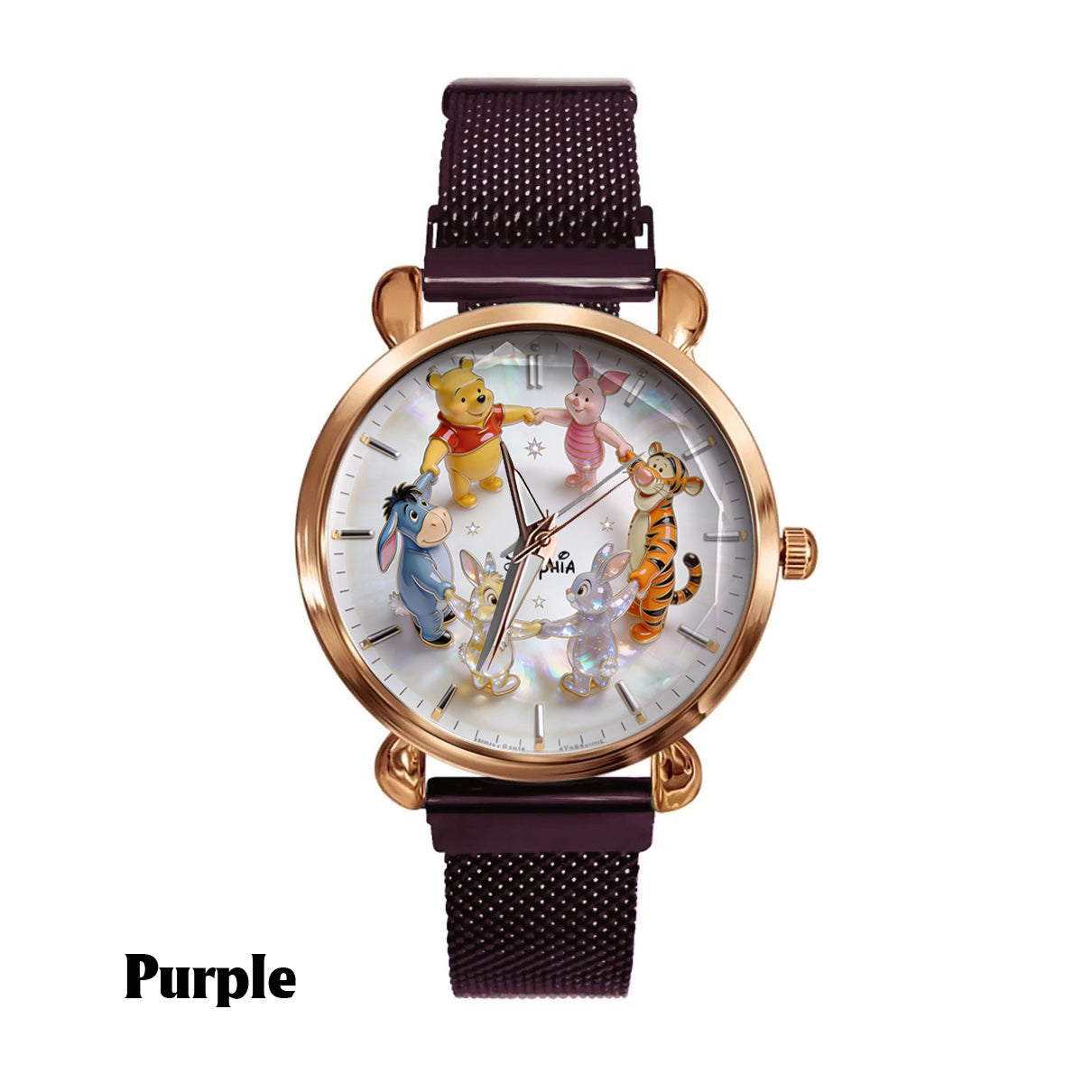 Personalized Women's Yellow Bear Watch Custom Name Gift