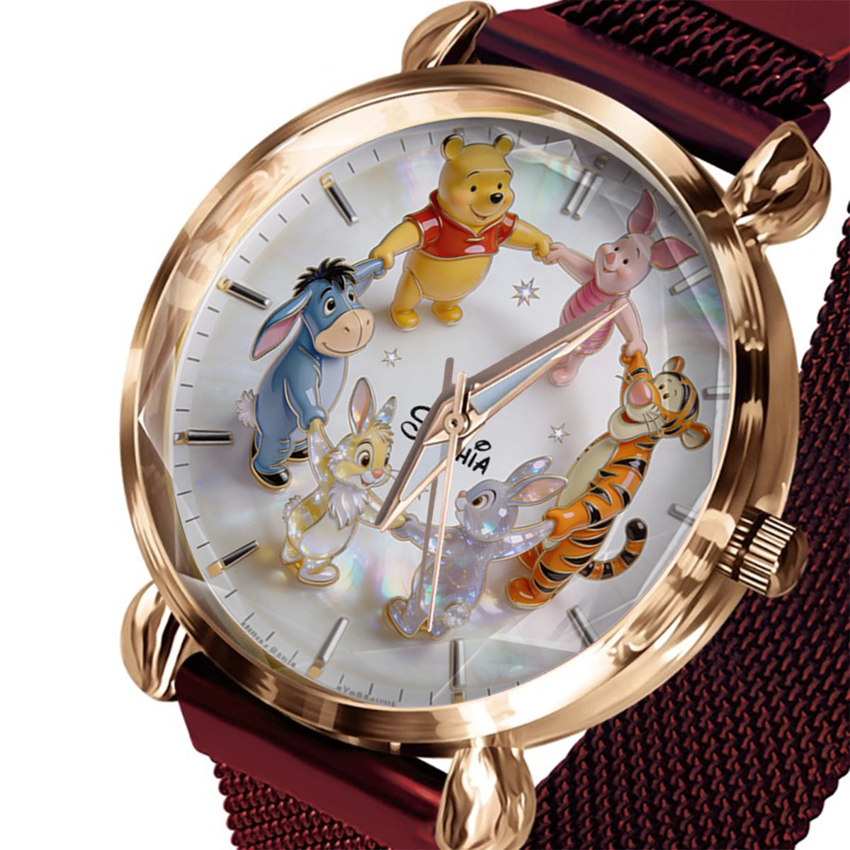 Personalized Women's Yellow Bear Watch Custom Name Gift