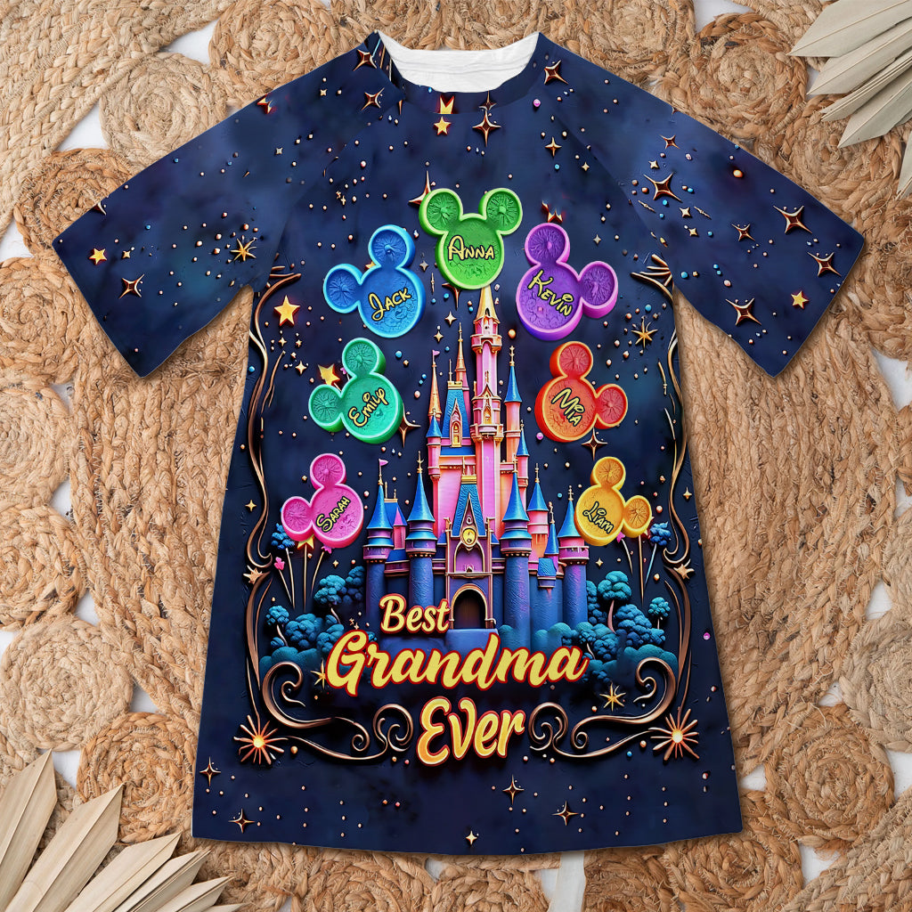 Personalized Sleep T-shirt Dress Best Grandma Ever Gift