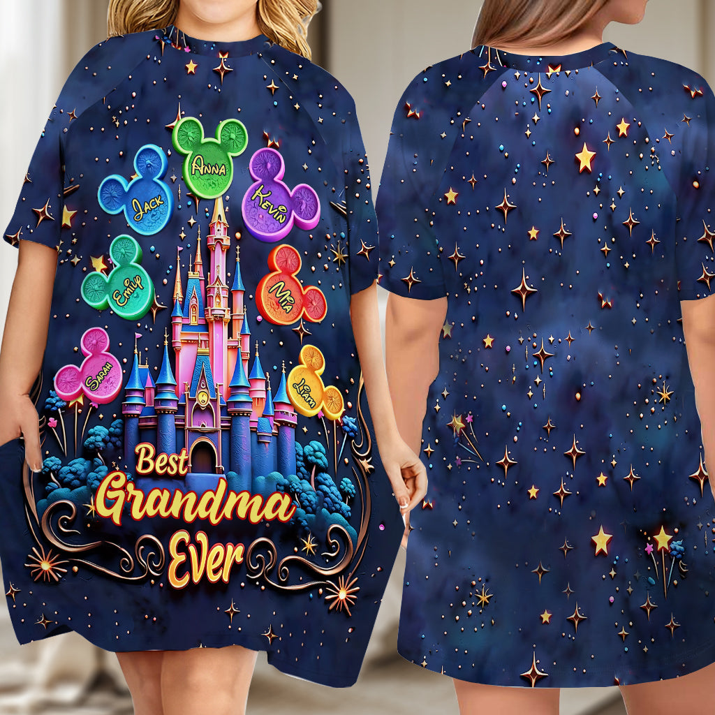 Personalized Sleep T-shirt Dress Best Grandma Ever Gift