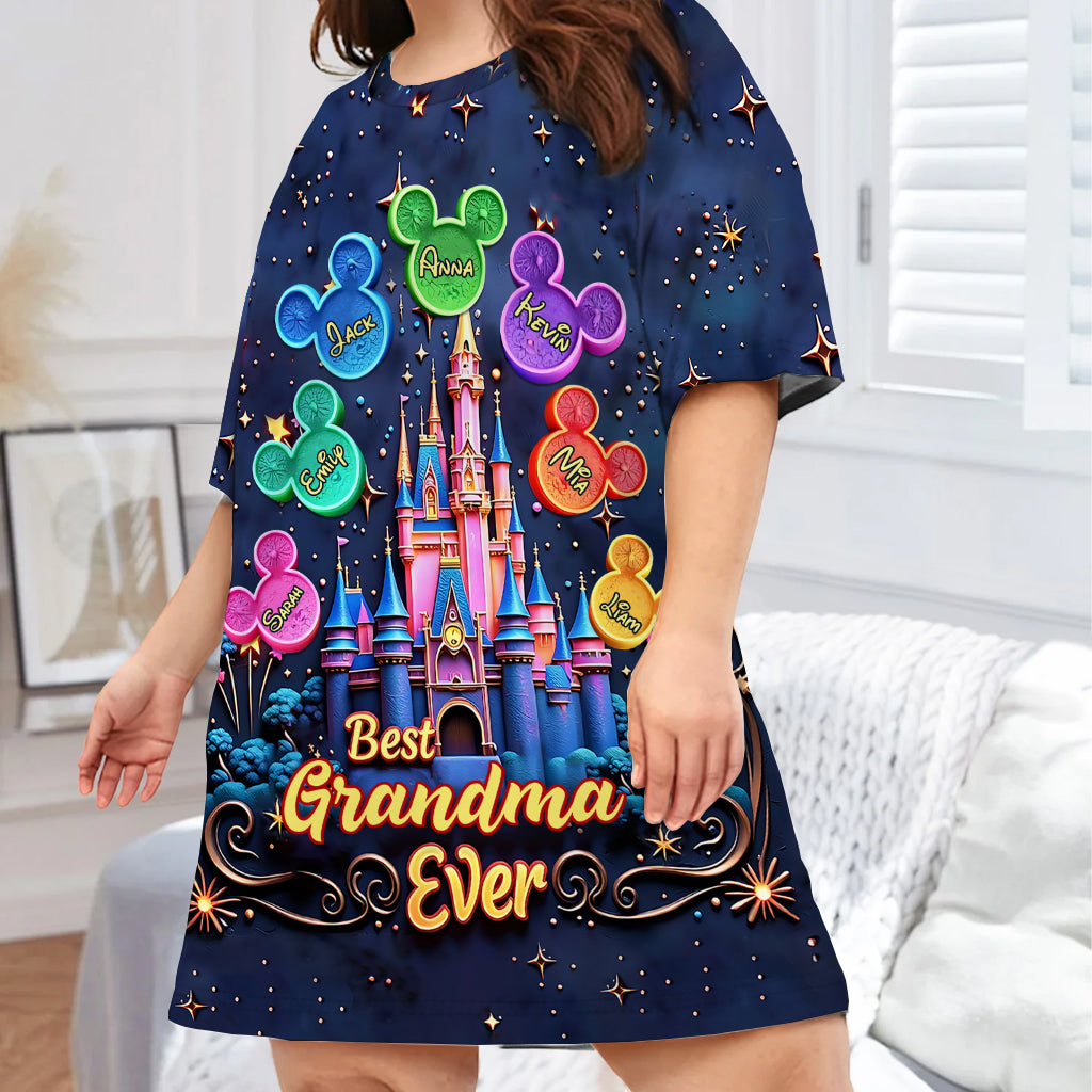 Personalized Sleep T-shirt Dress Best Grandma Ever Gift