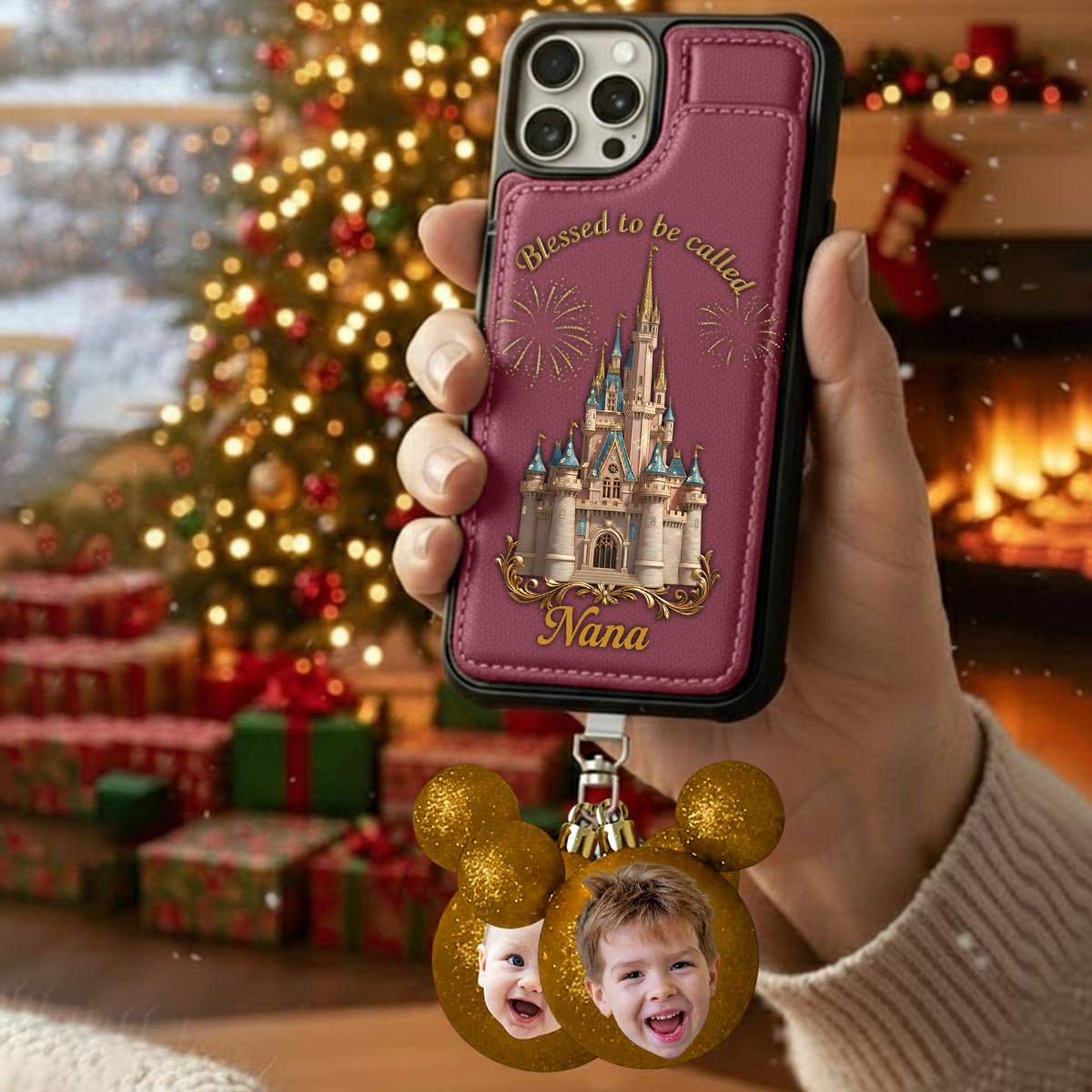Personalized Phone Wallet with Charms Gift for Grandma | Customizable