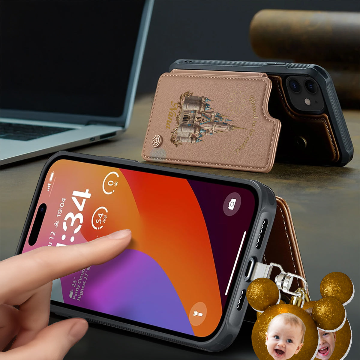 Personalized Phone Wallet with Charms Gift for Grandma | Customizable