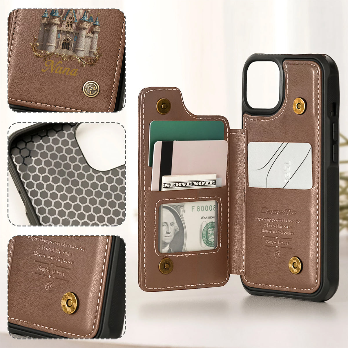 Personalized Phone Wallet with Charms Gift for Grandma | Customizable