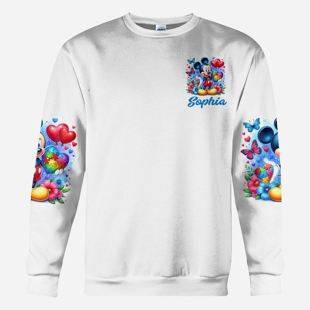 Personalized Autism Awareness All Over Shirt Custom Name Gift