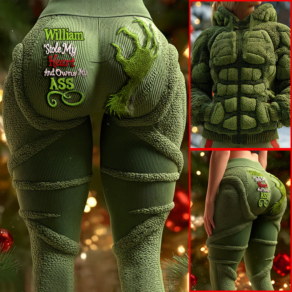 Personalized Merry Grinchmas Hoodie & Leggings Set for Christmas