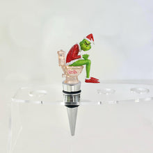 Load image into Gallery viewer, Personalized Grinch Pooping Bottle Stopper Custom Gift for Christmas
