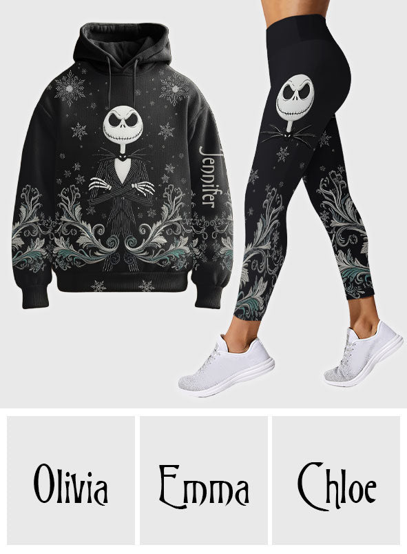 Personalized Nightmare Hoodie and Leggings Set for Halloween Custom Name Gift