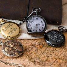 Load image into Gallery viewer, Personalized Pocket Watch Custom Engraved Gift for Dad
