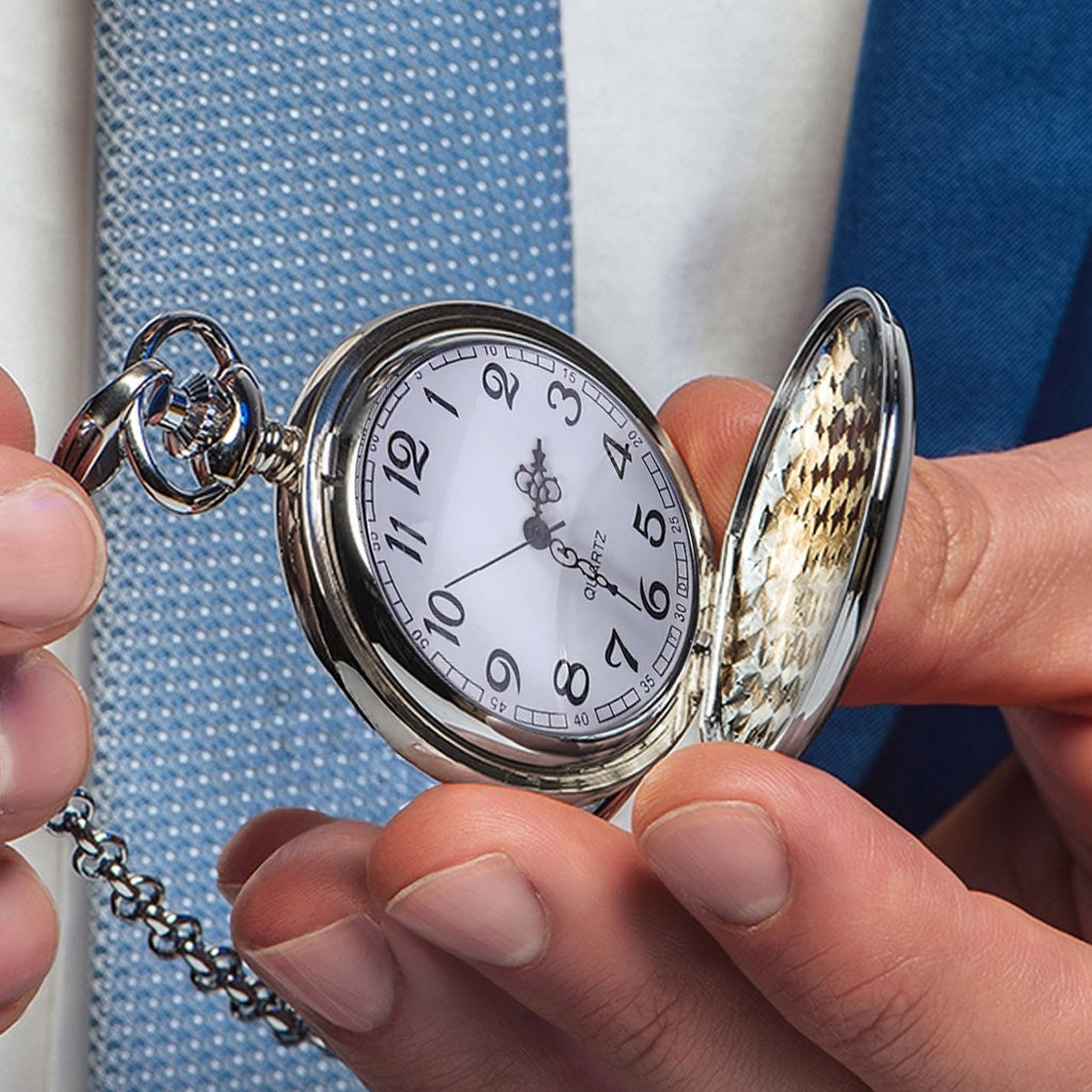 Personalized Pocket Watch Custom Engraved Gift for Dad