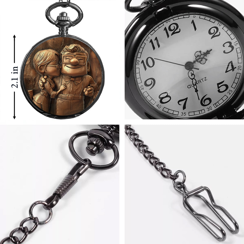 Personalized Pocket Watch Custom Engraved Gift for Dad