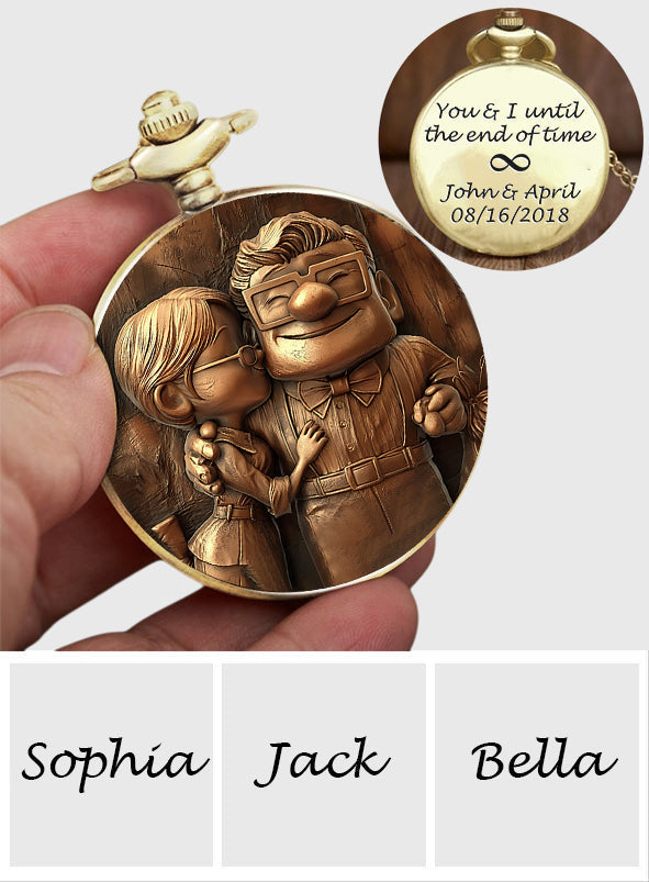 Personalized Pocket Watch Custom Engraved Gift for Dad