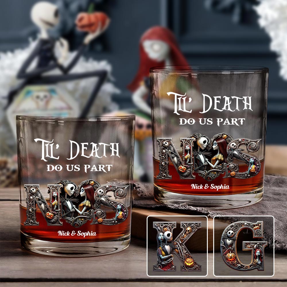 Personalized Whiskey Glass Till Death Do Us Part Custom Name Gift