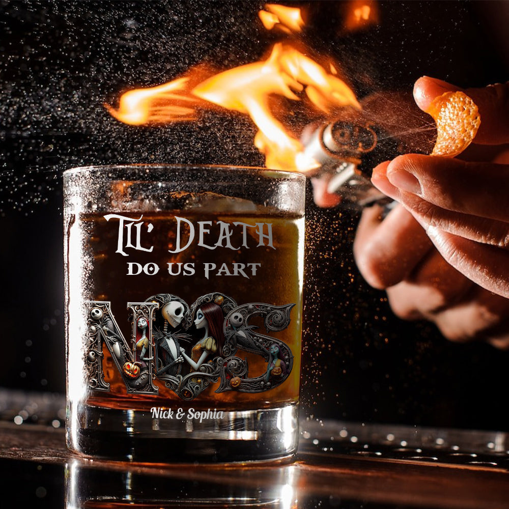 Personalized Whiskey Glass Till Death Do Us Part Custom Name Gift