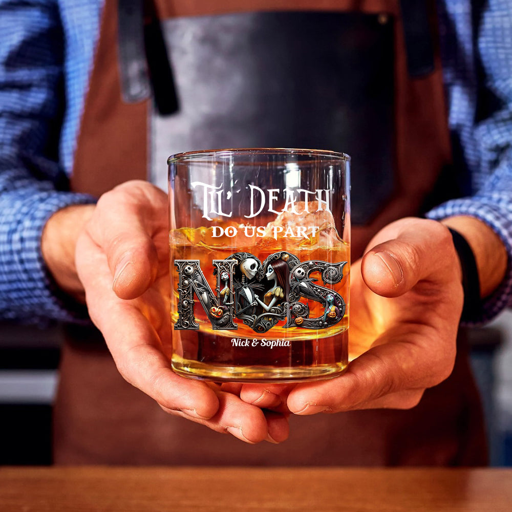Personalized Whiskey Glass Till Death Do Us Part Custom Name Gift