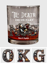 Load image into Gallery viewer, Personalized Whiskey Glass Till Death Do Us Part Custom Name Gift
