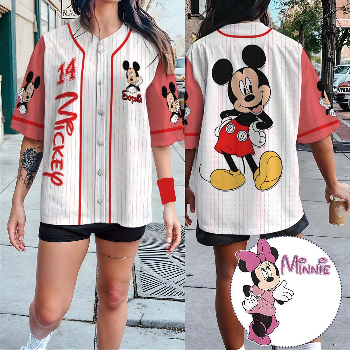 Personalized Mickey Mouse Baseball Jersey Custom Name Gift